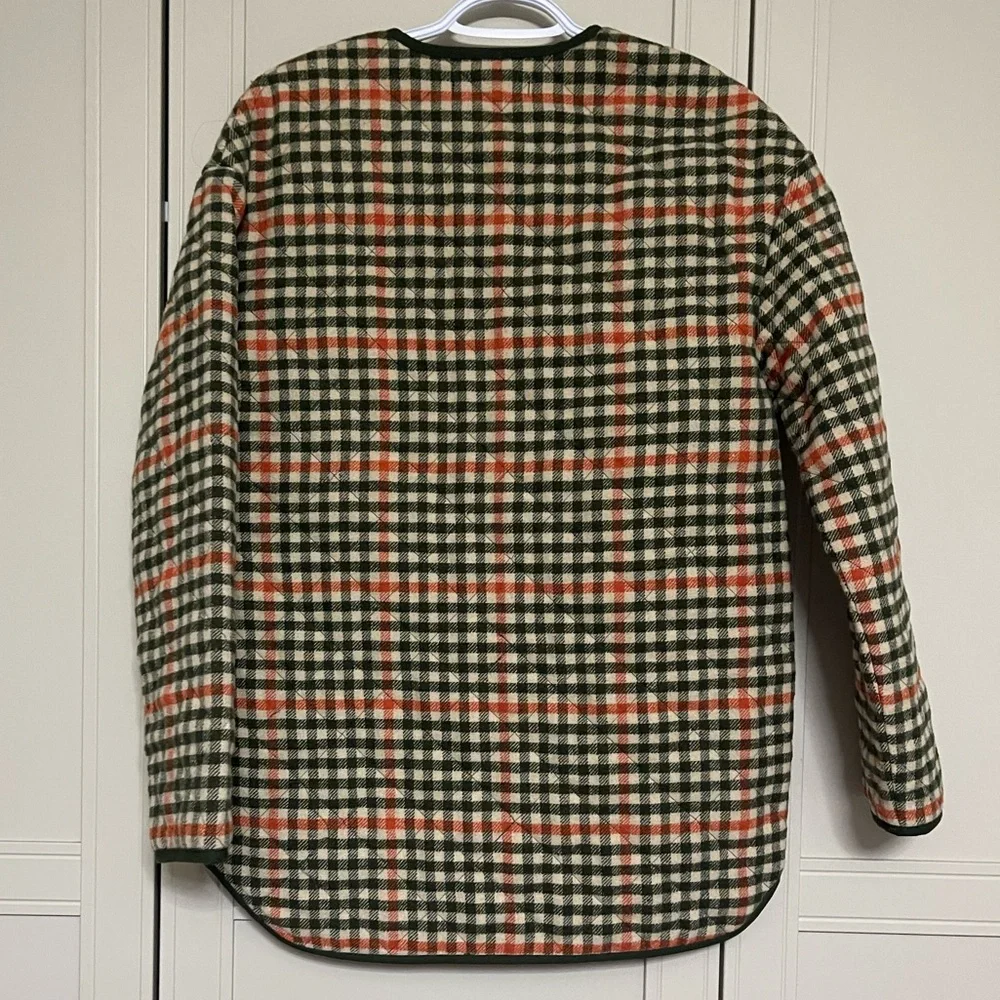 NWT Rachel Zoe Oversized Plaid Quilted Snap Down Wool Blend Jacket - Picture 8 of 11